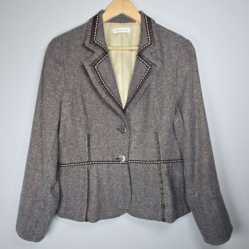 Coldwater Creek Gray Blazer with White Accents